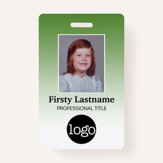 Mitarbeiter - Foto, Bar, Logo, Name Gradient Ausweis (Vorderseite)