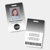 Mitarbeiter - Foto, Bar, Logo, Name Gradient Ausweis (Vorder- & Rückseite)