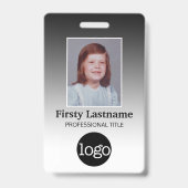 Mitarbeiter - Foto, Bar, Logo, Name Gradient Ausweis (Vorderseite)