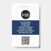 Mitarbeiter-Foto, Bar QR-Code, Logo, Titel-ID Ausweis (Rückseite)