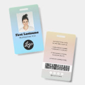 Mitarbeiter-Foto-Barcode-Logo-Name-Gradient-Abzeic Ausweis (Vorder- & Rückseite)
