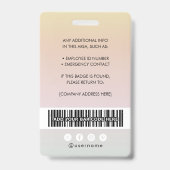 Mitarbeiter-Foto-Barcode-Logo-Name-Gradient-Abzeic Ausweis (Rückseite)