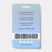 Mitarbeiter-Foto-Barcode-Logo-Name-Gradient-Abzeic Ausweis (Rückseite)