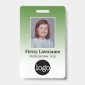 Mitarbeiter - Foto, Barcode, Logo, Namensgradient Ausweis (Vorderseite)