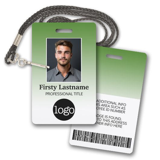 Mitarbeiter - Foto, Barcode, Logo, Namensgradient Ausweis