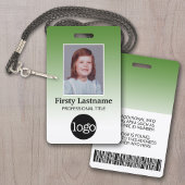 Mitarbeiter - Foto, Barcode, Logo, Namensgradient Ausweis