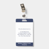 Mitarbeiter Foto Barcode Navy Blue White Medical I Ausweis (Back with Clip)