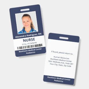 Mitarbeiter Foto Barcode Navy Blue White Medical I Ausweis