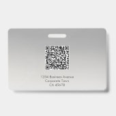 Mitarbeiter-Foto-ID-Abzeichen | Grau | QR-Code opt Ausweis (Rückseite)