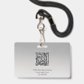 Mitarbeiter-Foto-ID-Abzeichen | Grau | QR-Code opt Ausweis (Rückseite mit Lanyard)