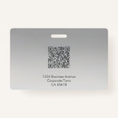 Mitarbeiter-Foto-ID-Abzeichen | Grau | QR-Code opt Ausweis (Rückseite)