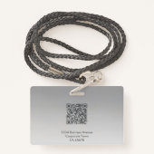 Mitarbeiter-Foto-ID-Abzeichen | Grau | QR-Code opt Ausweis (Rückseite mit Schlüsselband)
