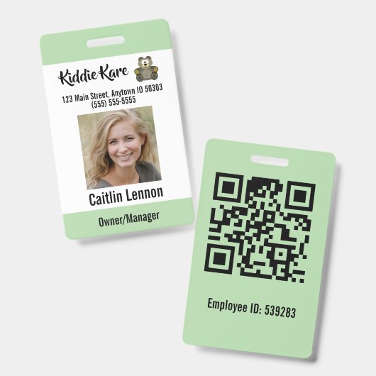 Mitarbeiter-Foto-ID Ausweis (Vorder- & Rückseite)