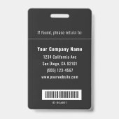 Mitarbeiter-Foto-ID-Barcode Ausweis (Rückseite)