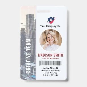 Mitarbeiter Foto ID Barcode Logo Klassisch Ausweis