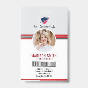 Mitarbeiter Foto ID Barcode Logo Klassisch Ausweis