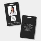 Mitarbeiter Foto ID Company Security Black Ausweis (Vorder- & Rückseite)