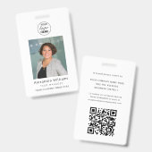 Mitarbeiter-Foto-ID Firmenlogo QR-Code Sicherheit Ausweis (Vorder- & Rückseite)