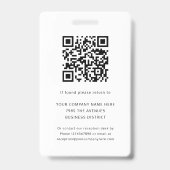 Mitarbeiter-Foto-ID Firmensicherheitscode Ausweis (Rückseite)