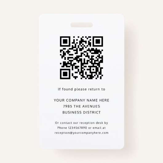 Mitarbeiter-Foto-ID Firmensicherheitscode Ausweis (Rückseite)