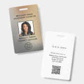 Mitarbeiter Foto ID Gold Gray Personalisiert Ausweis (Vorder- & Rückseite)