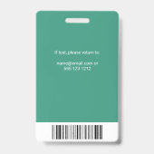 Mitarbeiter Foto ID Green Ausweis (Rückseite)