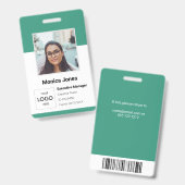 Mitarbeiter-Foto-ID Grün Ausweis (Vorder- & Rückseite)