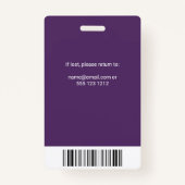 Mitarbeiter-Foto-ID Lila Ausweis (Rückseite)