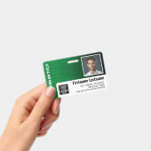 Mitarbeiter-Foto-ID-Logo Bar moderner Leinen grün Ausweis (Handheld)