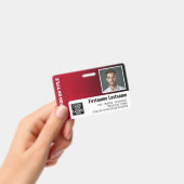 Mitarbeiter-Foto-ID-Logo Bar moderner Leinenrot Ausweis (Handheld)