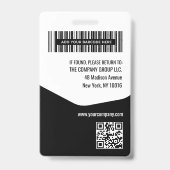Mitarbeiter-Foto-ID-Logo-Barcode-QR-Code-Name-Tite Ausweis (Rückseite)