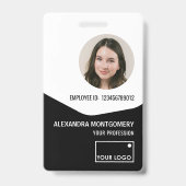 Mitarbeiter-Foto-ID-Logo-Barcode-QR-Code-Name-Tite Ausweis (Vorderseite)