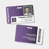 Mitarbeiter Foto ID Logo Strichcode Modernes Leine Ausweis (Vorder- & Rückseite)