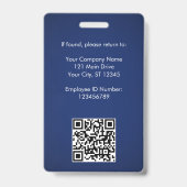 Mitarbeiter-Foto-ID mit QR-Code und Business-Logo Ausweis (Rückseite)