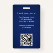 Mitarbeiter-Foto-ID mit QR-Code und Business-Logo Ausweis (Rückseite)
