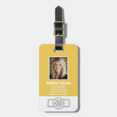 Mitarbeiter Foto ID modern gelb, Logo beruflich Gepäckanhänger (Vorderseite vertikal)