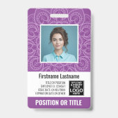 Mitarbeiter-Foto-ID - moderne Mandala, Logo, Bar Ausweis (Front)