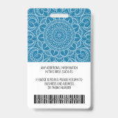 Mitarbeiter-Foto-ID - moderne Mandala, Logo, Bar Ausweis (Rückseite)