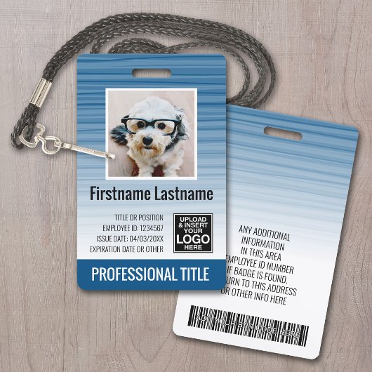 Mitarbeiter-Foto-ID - moderne Streifen, Logo, Bar Ausweis