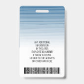 Mitarbeiter-Foto-ID - moderne Streifen, Logo, Bar Ausweis (Rückseite)