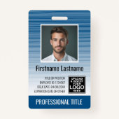 Mitarbeiter-Foto-ID - moderne Streifen, Logo, Bar Ausweis (Vorderseite)