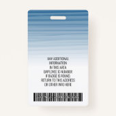 Mitarbeiter-Foto-ID - moderne Streifen, Logo, Bar Ausweis (Rückseite)