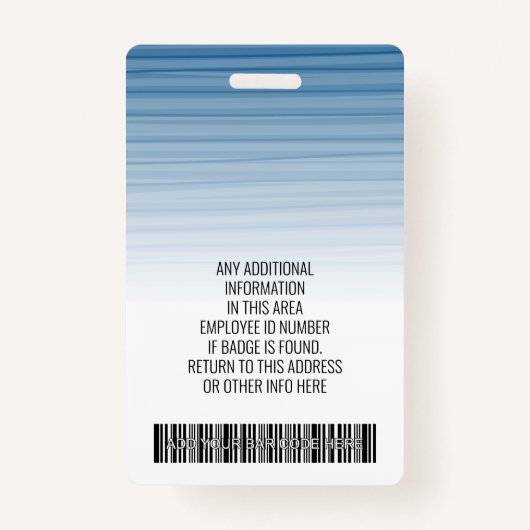 Mitarbeiter-Foto-ID - moderne Streifen, Logo, Bar Ausweis (Rückseite)