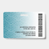 Mitarbeiter-Foto-ID - moderner Stamm-, Logo-Bar Ausweis (Rückseite)