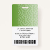 Mitarbeiter-Foto-ID - moderner Stamm-, Logo-Bar Ausweis (Rückseite)