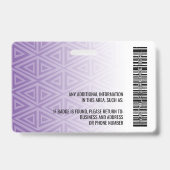 Mitarbeiter-Foto-ID - moderner Stamm-, Logo-Bar Ausweis (Rückseite)