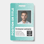 Mitarbeiter-Foto-ID - moderner Stamm-, Logo-Bar Ausweis (Vorderseite)