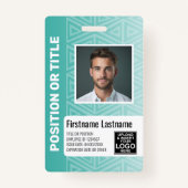 Mitarbeiter-Foto-ID - moderner Stamm-, Logo-Bar Ausweis (Vorderseite)