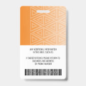 Mitarbeiter-Foto-ID - moderner Stamm-, Logo-Bar Ausweis (Rückseite)