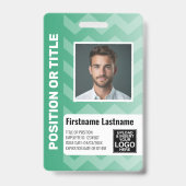 Mitarbeiter-Foto-ID - moderner Zickzack Logo-Bar Ausweis (Vorderseite)